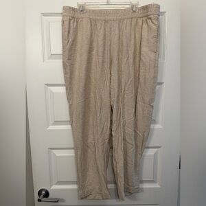 Old Navy Linen-Blend Women's Pants in Beige High Rise Straight